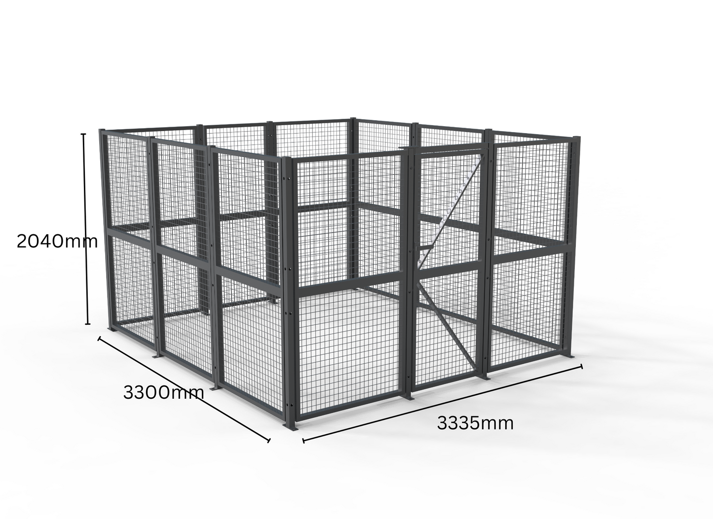 Welded Wire Mesh Storage Cage with Door 11 SQM - 4 Walls