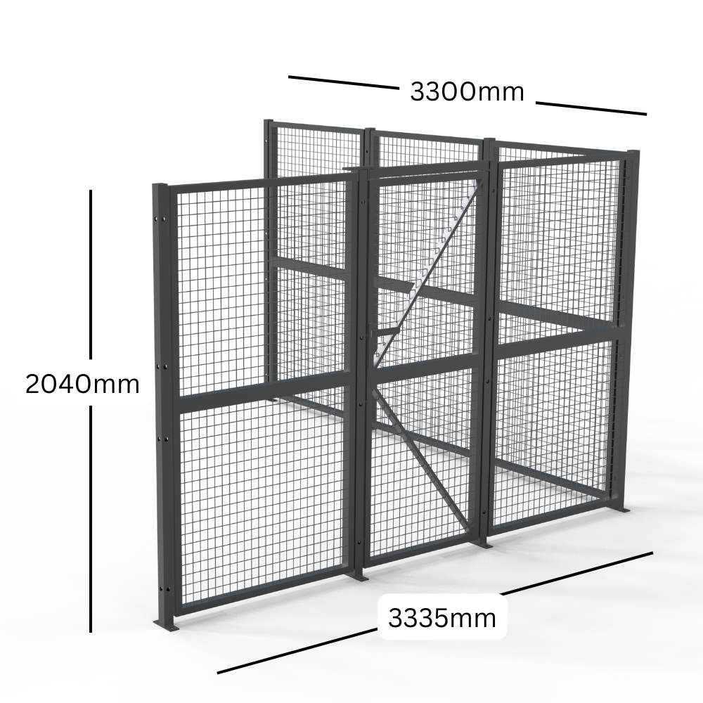 DIY Welded Wire Mesh Storage Cage with Door 11 QM - 2 Walls
