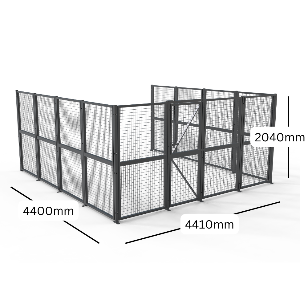 DIY Welded Wire Mesh Storage Cage with Door 19.4SQM - 3 Walls