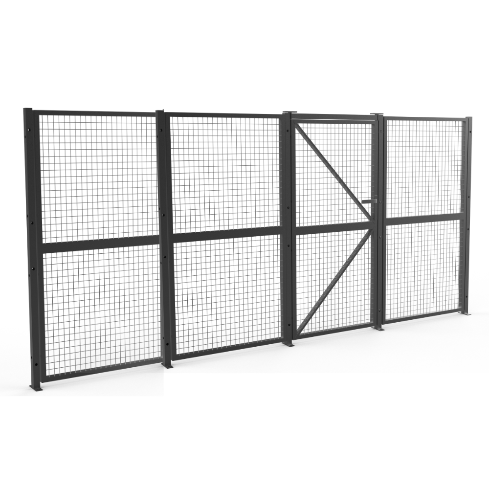 Welded Wire Mesh Fencing Partition Panel with Door 4435mm L X