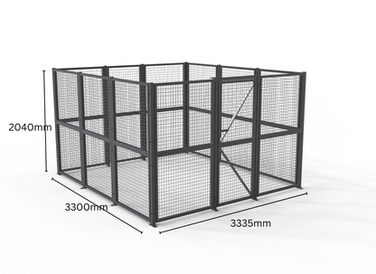 Welded Wire Mesh Storage Cage with Door 11  SQM - 4 Walls