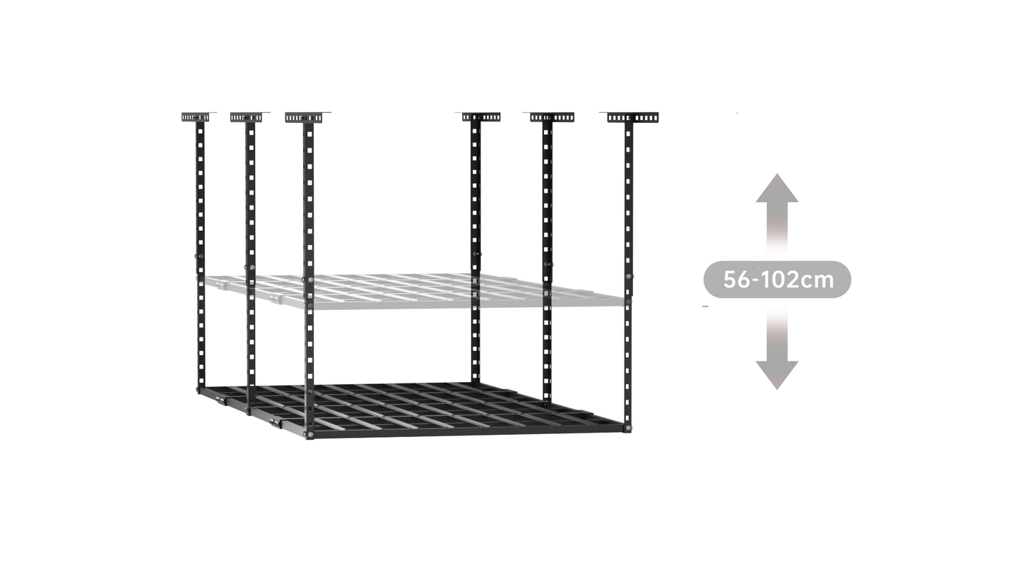 Overhead Garage Storage Rack 3 x 6 ft --- Heavy Duty Ceiling Mounted System 914mm x 1820mm