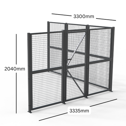 DIY Welded Wire Mesh Storage Cage with Door 11 QM - 2 Walls