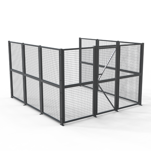 Welded Wire Mesh Storage Cage with Door 11 SQM - 3 Walls