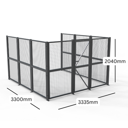 DIY Welded Wire Mesh Storage Cage with Door 11 SQM - 3 Walls