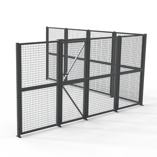 Welded Wire Mesh Storage Cage with Door 19.51 SQM - 2 Walls