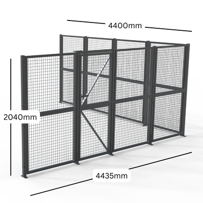 Welded Wire Mesh Storage Cage with Door 19.51 SQM - 2 Walls