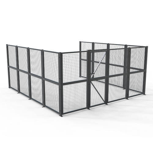Welded Wire Mesh Storage Cage with Door 19.4SQM - 3 Walls