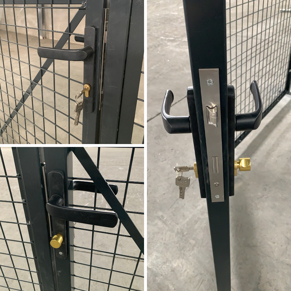 Welded Wire Mesh Fencing Partition Panel with Door 3335mm W X 2040mm H