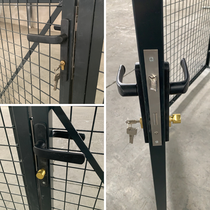 Welded Wire Mesh Fencing Partition Panel with Door 3335mm W X 2040mm H
