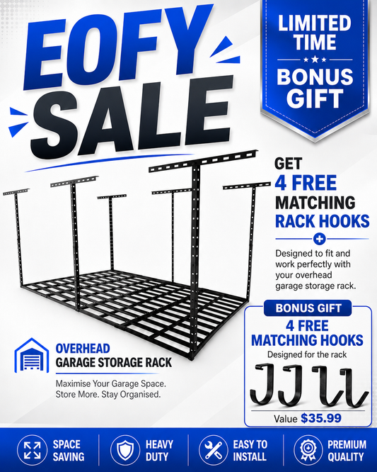 EOFY SALE- Overhead Garage Storage Rack 3 x 6 ft --- Heavy Duty Ceiling Mounted System 914mm x 1820mm | SPACIA™