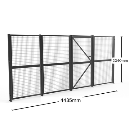 DIY Welded Wire Mesh Fencing Partition Panel with Door 4435mm L X 2040mm H