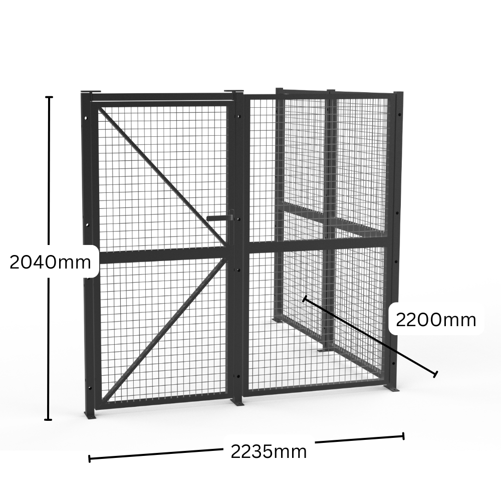 DIY Welded Wire Mesh Storage Cage with Door 4.92 SQM - 2 Walls