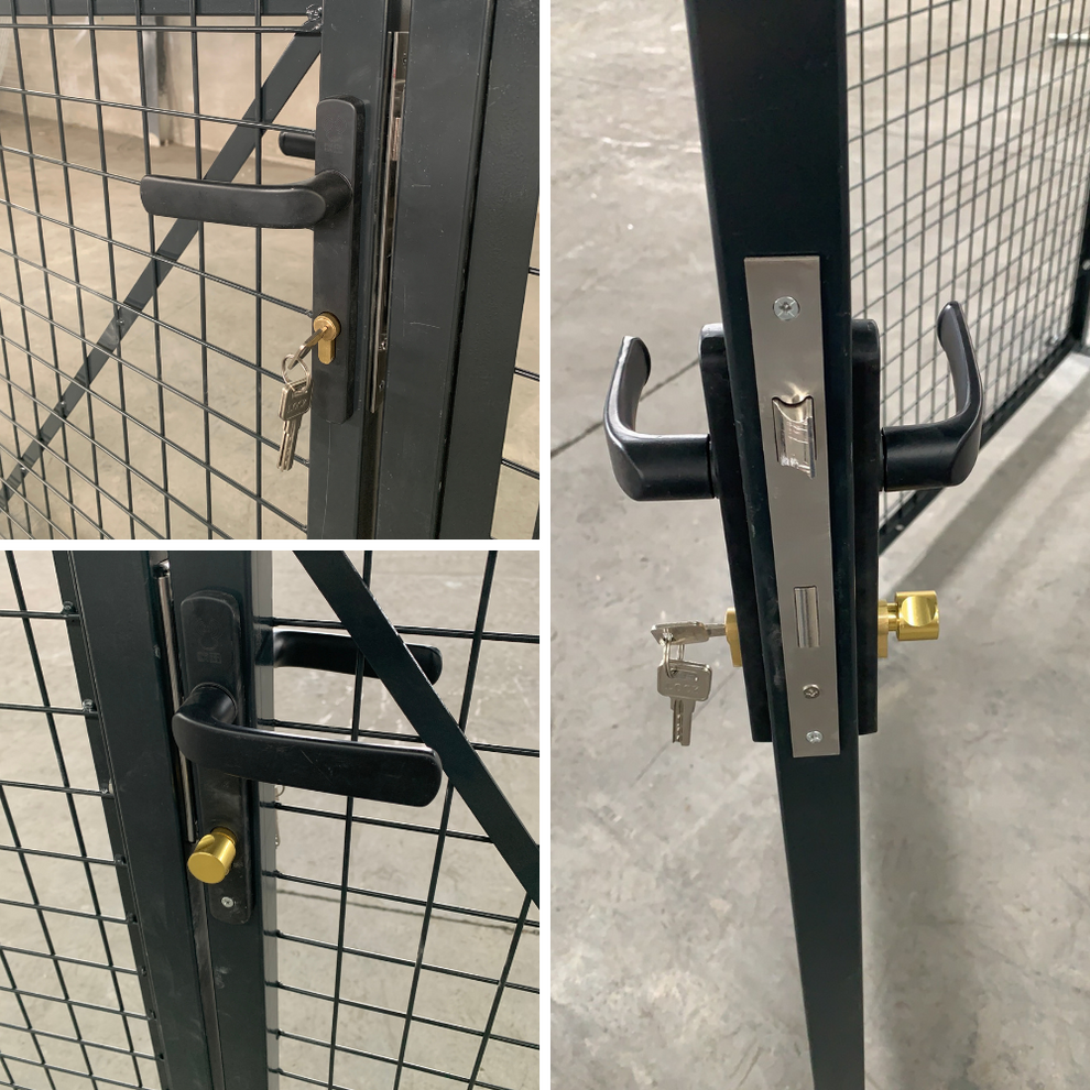 Welded Wire Mesh Double Gate 2165mm Wide Complete Set with Posts - Dri ...