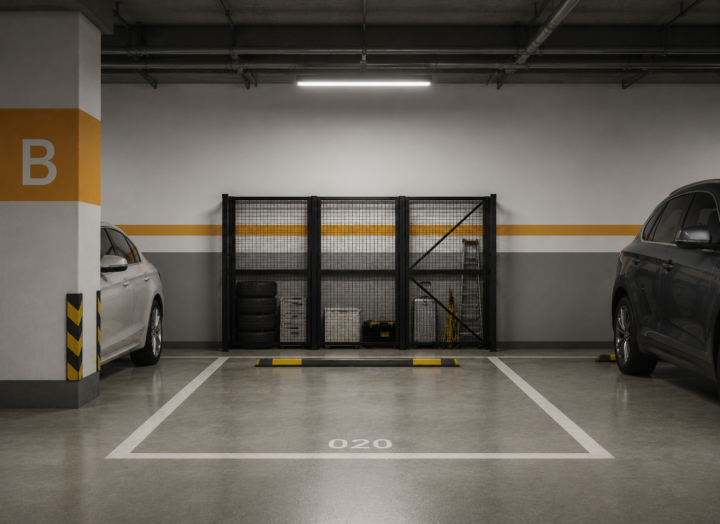 Car Park Storage Cage Custom Fit for Parking Spaces-- 3 Sides