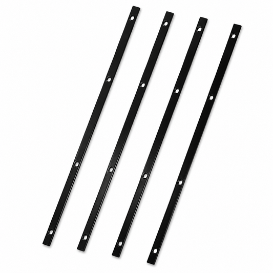 Set of 4 Black Steel Reinforcing Mending Plates 86.5cm – Support Braces for Cage, Rack, Panel & Frame